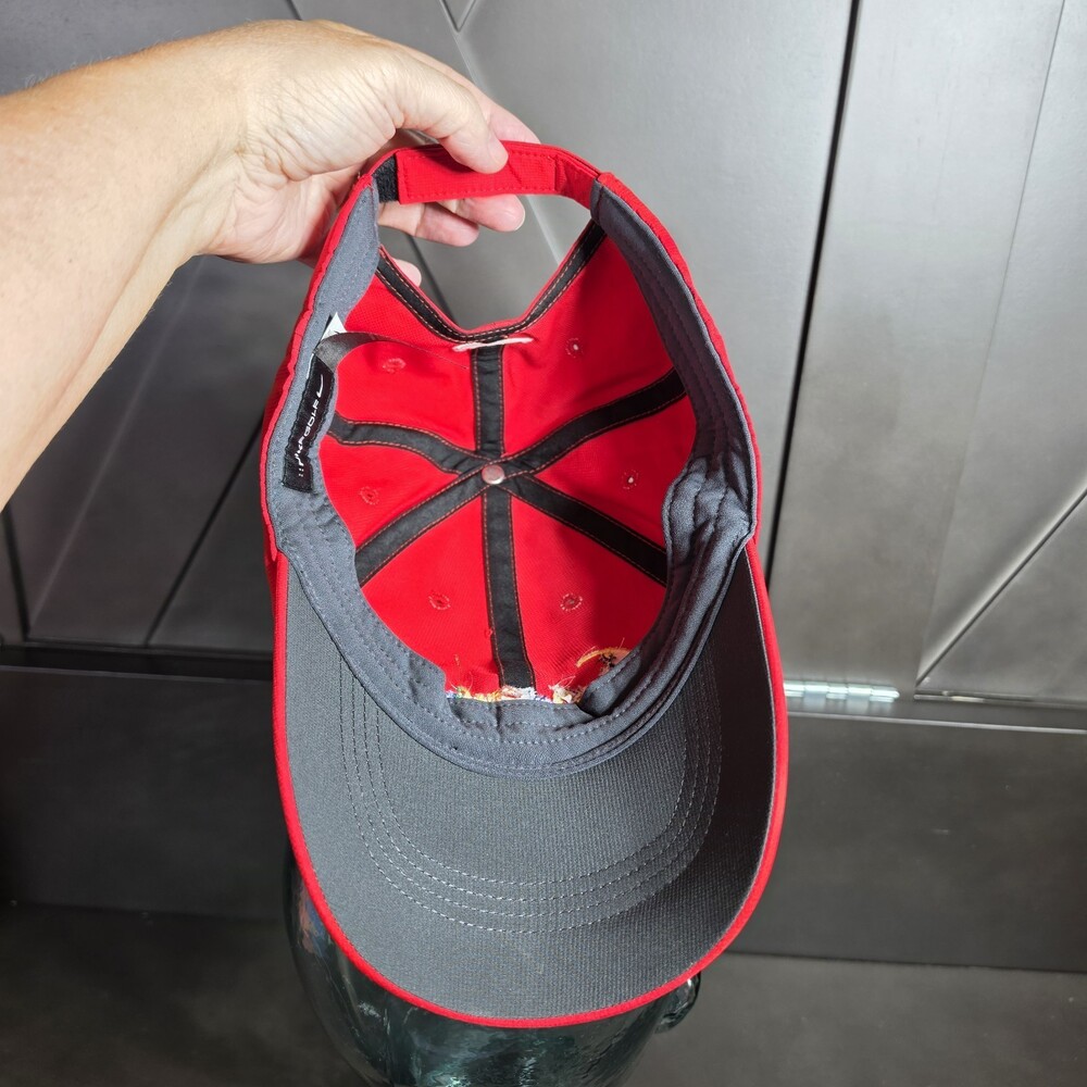Nike Strap Back Golf Hat Cap One Size Kids Swing & Swoosh Logo Poly Outdoor Red - Picture 9 of 10